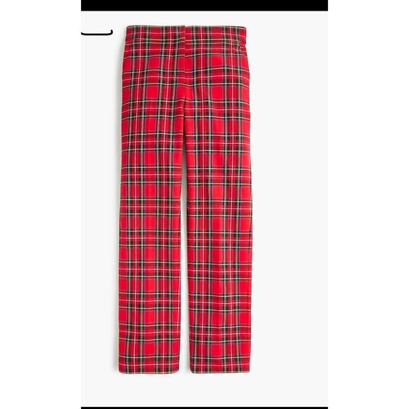 J.CREW Kelsey Holiday Pants Size 2 Red Tartan Plaid Ankle Crop Stretch 2196 - Picture 2 of 9